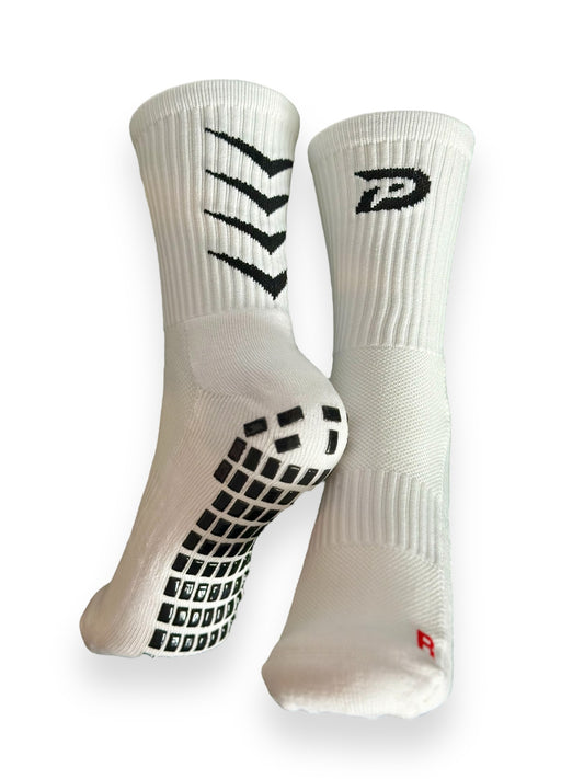 PRODIGY CLASSIC WHITE CREW LENGTH GRIP SOCKS